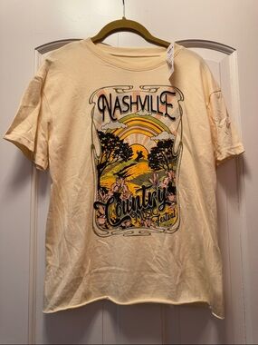 Awake Cream Nashville Country Music Graphic Tee